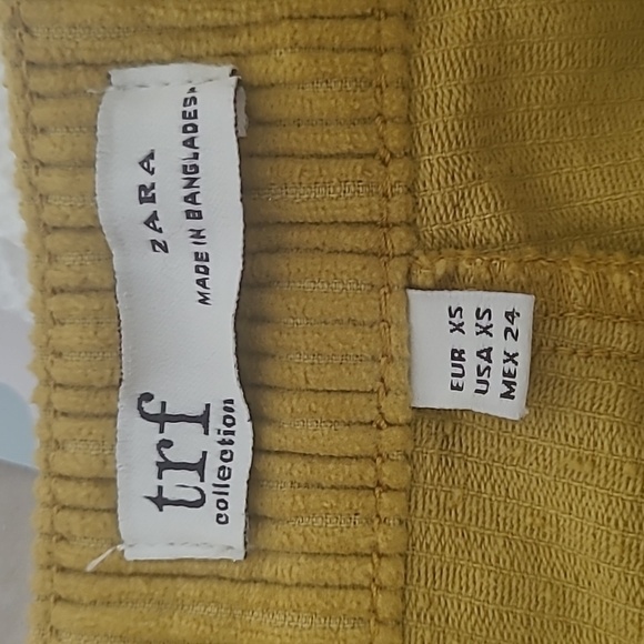 Zara Corduroy Mini Skirt in Mustard Yellow Size XS - Picture 8 of 8